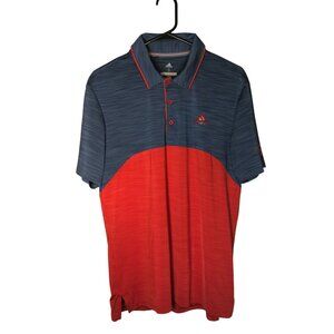 Adidas Mens Golf Polo Shirt USA Themed Size Small Colorblock Design Red/Navy Pol